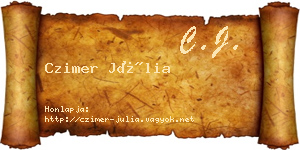 Czimer Júlia névjegykártya