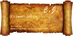 Czimer Júlia névjegykártya